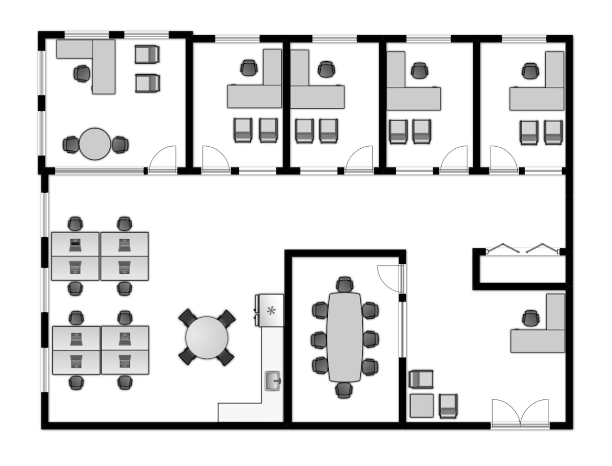 High density office layout