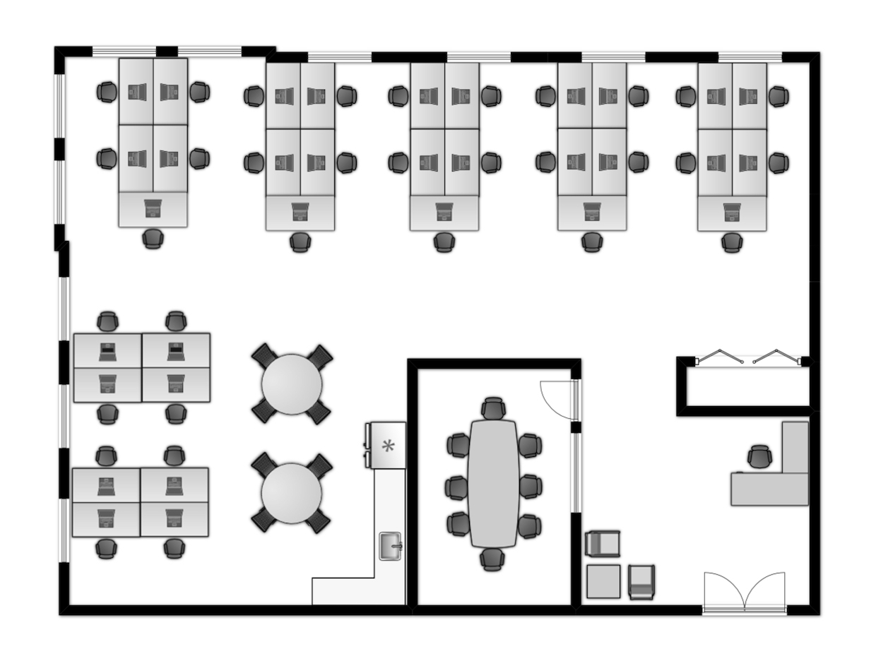 Low density office layout